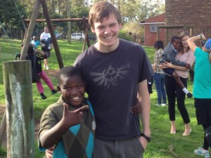 Matthew (right) on a mission trip to South Africa after his senior year