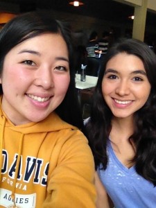 Cru staff member Taiko (left) with freshman Destiny.