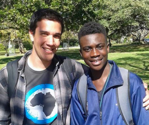 Frank (left) with Brian, a first-year student at Rhodes University